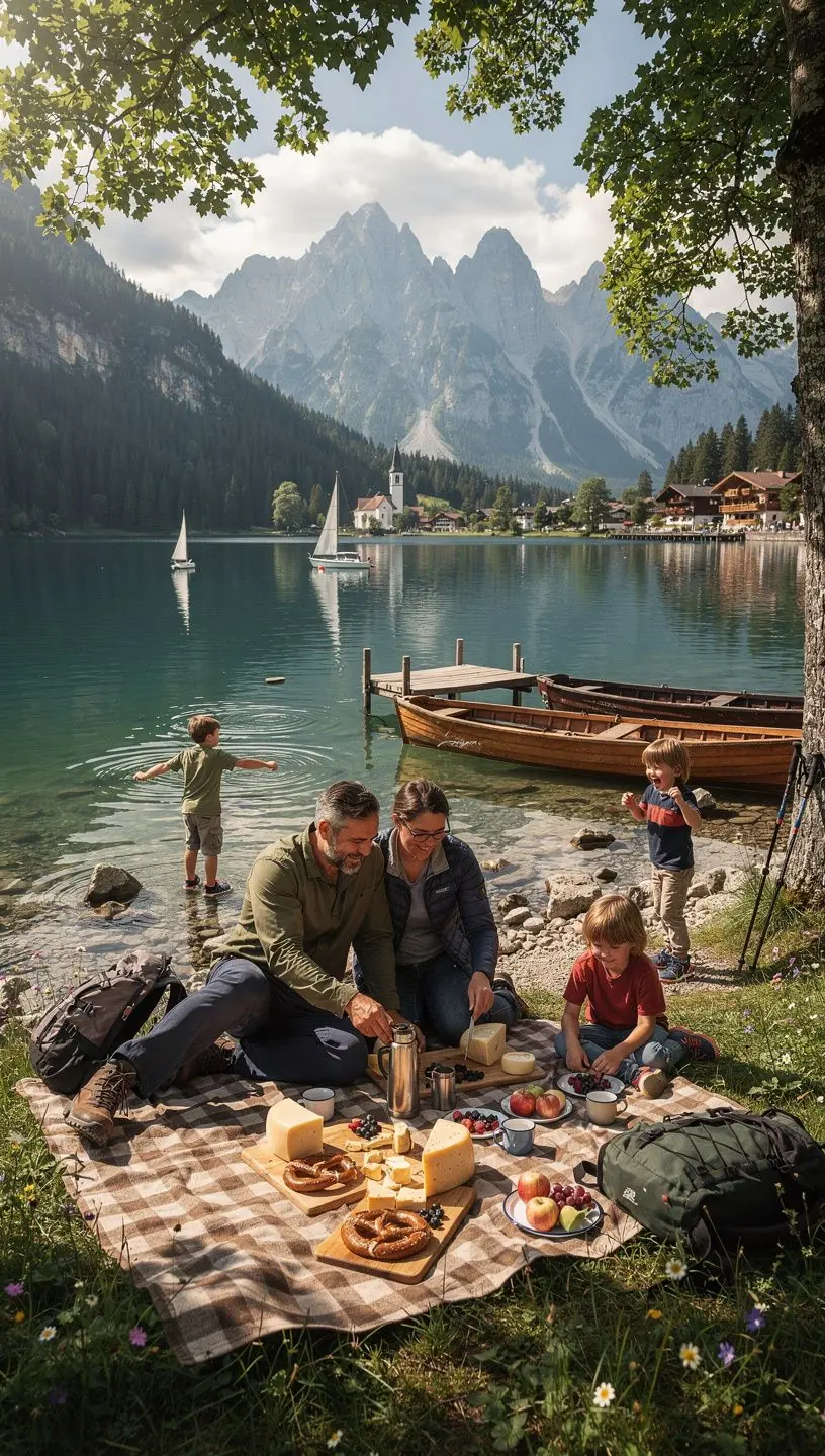 Ein traditionelles deutsches Gericht, serviert auf einem rustikalen Holztisch.